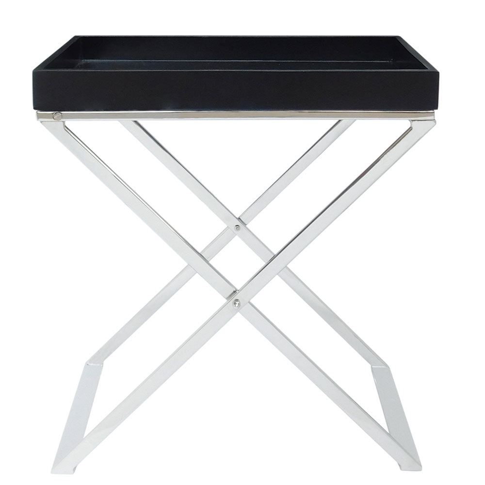 End Table, SCSAI/2021/233 (Strawberry Collective), Vatican Black Side Table, End Table - EL12154