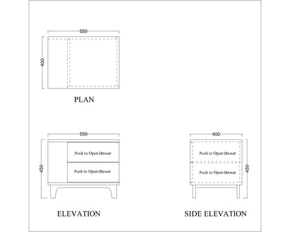 Bedside Table, White & Light Brown color Table, Bedside Table with Drawer, Open Space Bedside Table, Bedside Table - EL12168