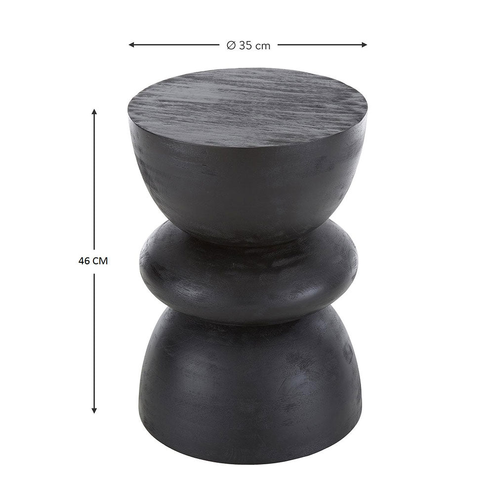 End Table, (Bhati Impex) BI3011, AMAR WOODEN End Tables with Black Finish, End Table - EL12173