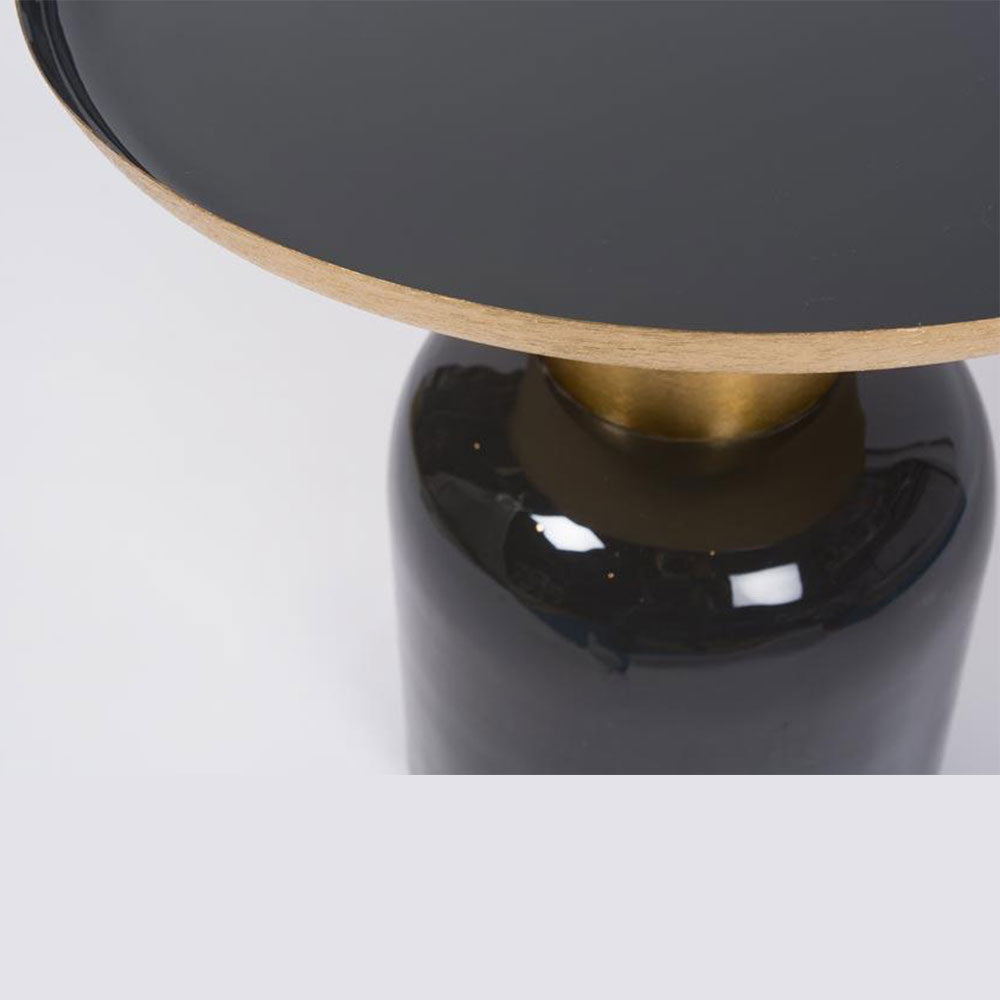 End Table, (Bhati Impex) BI3017, DICRA End Table with Shiny Black Finish, End Table - EL12179