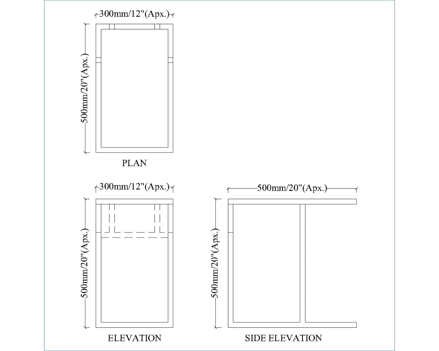 End Table, End Table with White & Gold Color, End table with Open Shelf, End Table - EL12192