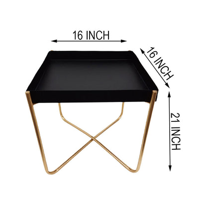 Side Table, (RR Handicraft), Golden & Black Color Side Table, End Table - EL12194