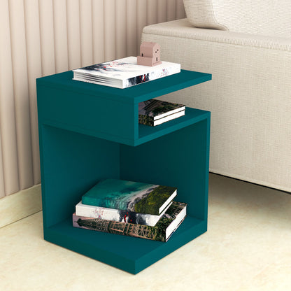 End Table, Green Color Bedside Table, Side Table with Shelf, End Table - EL12198