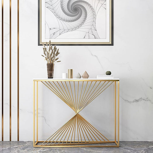 Console Table, NR-CT#Twist(N.R.HOMESDECOR), Console  Table with White & Golden Color, Entrance Table, Console Table - EL12217