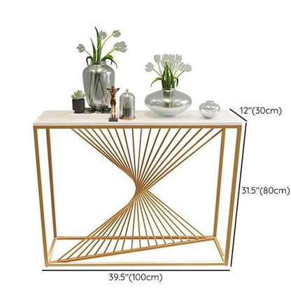 Console Table, NR-CT#Twist(N.R.HOMESDECOR), Console  Table with White & Golden Color, Entrance Table, Console Table - EL12217