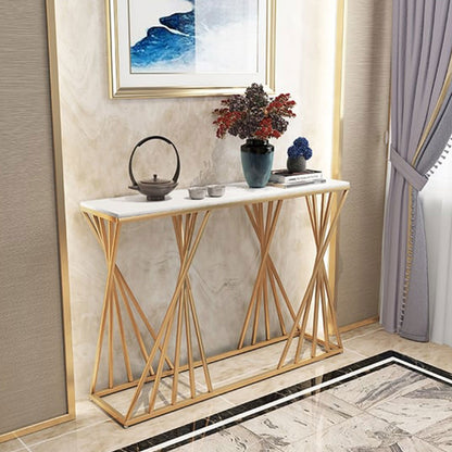 Console Table, NR-CT#4X(N.R.HOMESDECOR), Console  Table with White & Golden Color, Entrance Table, Console Table - EL12218