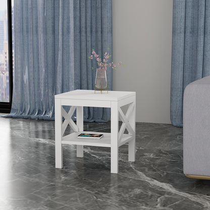 End Table, Side Table, White Color Table, End Table - EL12221