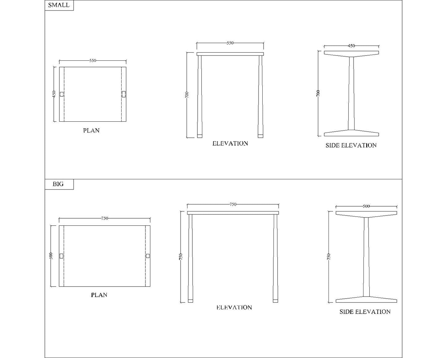 Rectangular Nesting Table ,2 Nesting table with wooden legs, Nesting table in brown,Floor standing Nesting Table, High Gloss Nesting Table, Nesting Table - EL12225