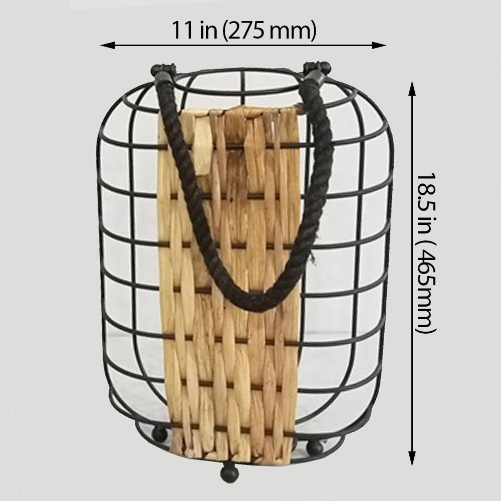 Table Lamp, Table Lamp with Black Color, Table Lamp in Metal & Cane, Table Lamp for Home, Table Lamp - EL14021