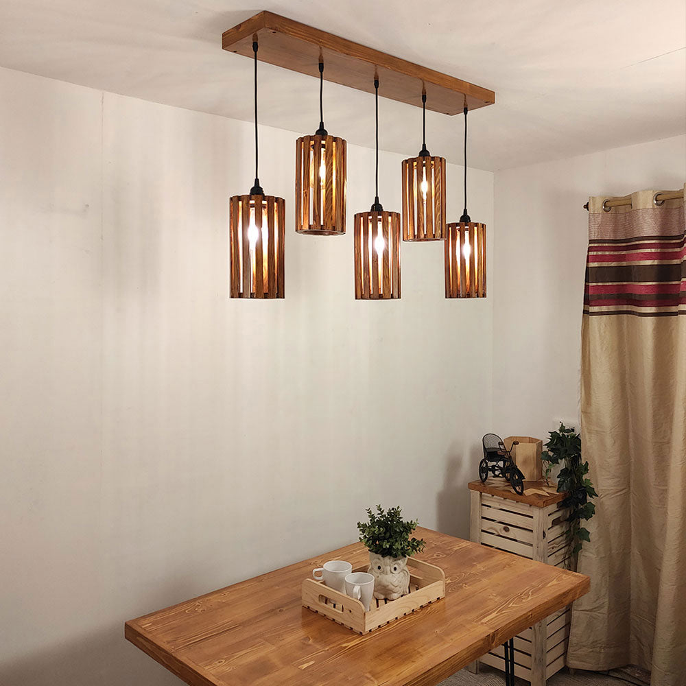 Hanging Light, Hanging Light with Dark Brown Color, Hanging Light in Wood, Hanging Light for Home, Hanging Light for Living Room, Hanging Light - EL14028