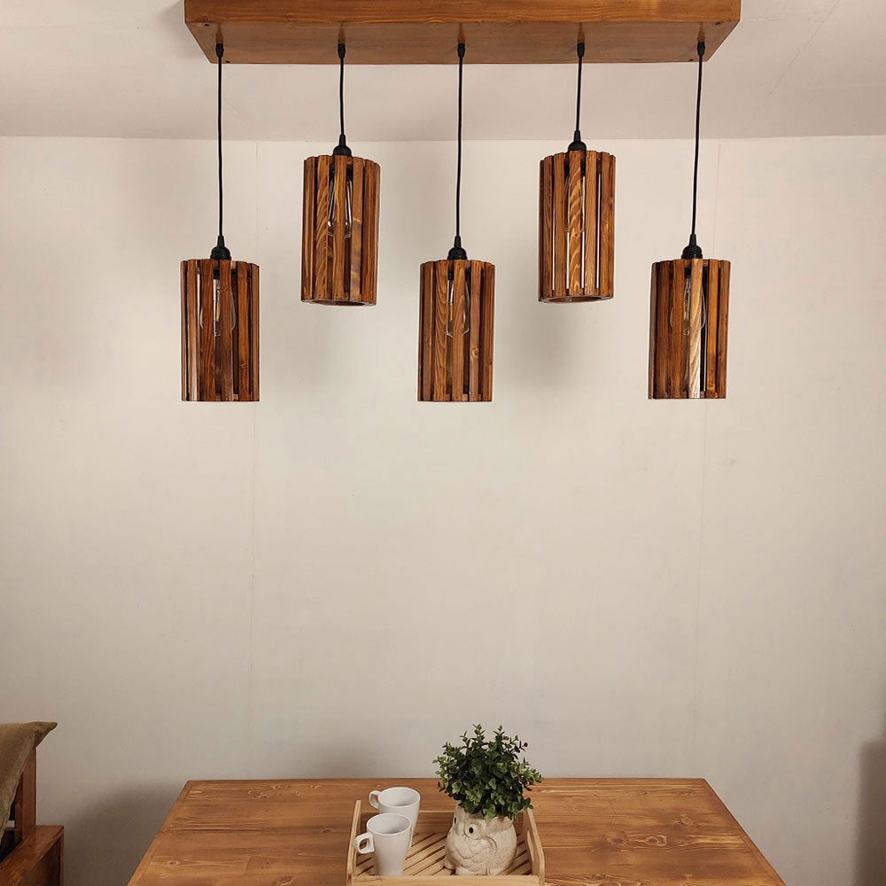 Hanging Light, Hanging Light with Dark Brown Color, Hanging Light in Wood, Hanging Light for Home, Hanging Light for Living Room, Hanging Light - EL14028