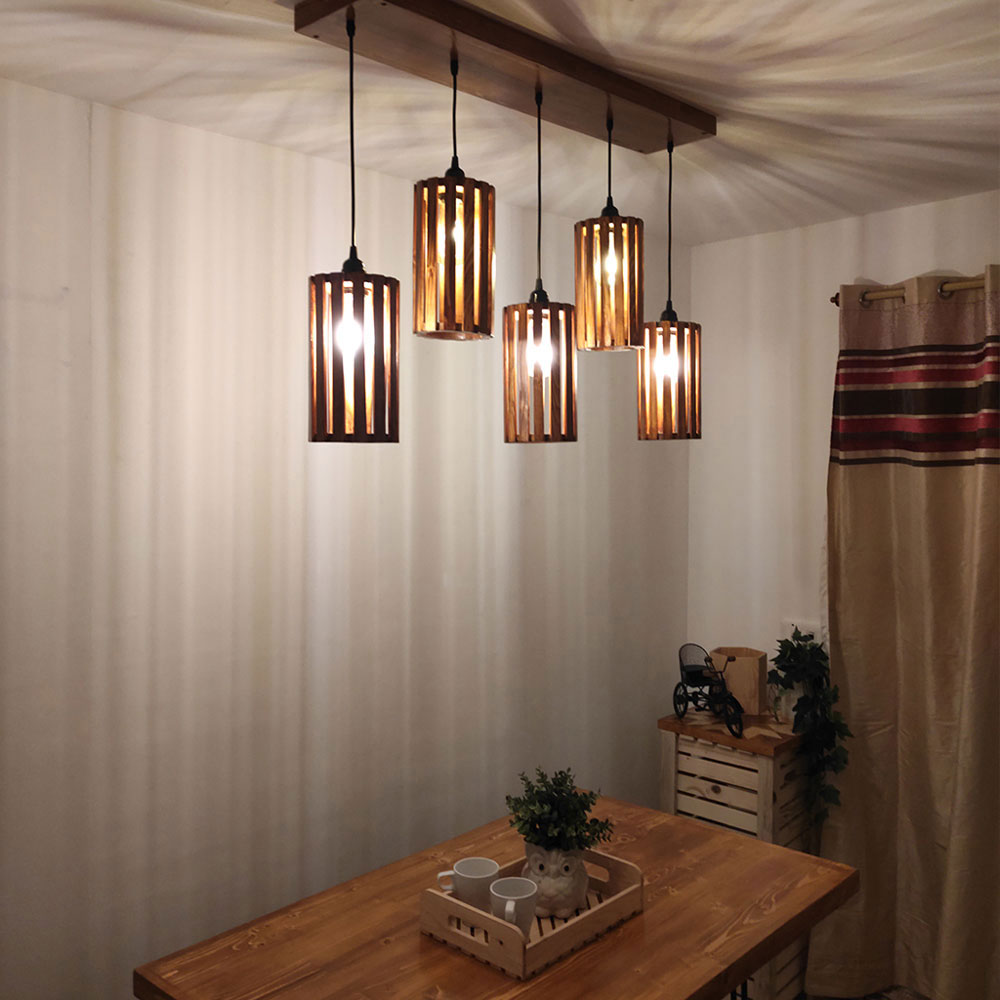 Hanging Light, Hanging Light with Dark Brown Color, Hanging Light in Wood, Hanging Light for Home, Hanging Light for Living Room, Hanging Light - EL14028