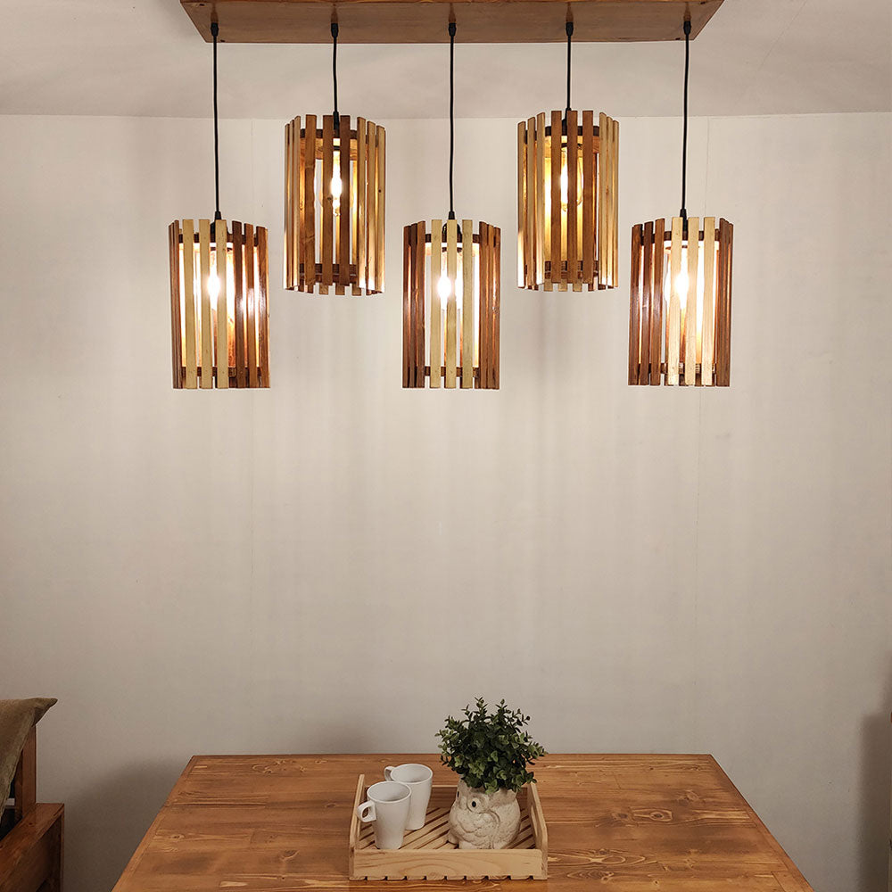 Hanging Light, Hanging Light with Dark & Light Brown Color, Hanging Light in Wood, Hanging Light for Home, Hanging Light for Living Room, Hanging Light - EL14031