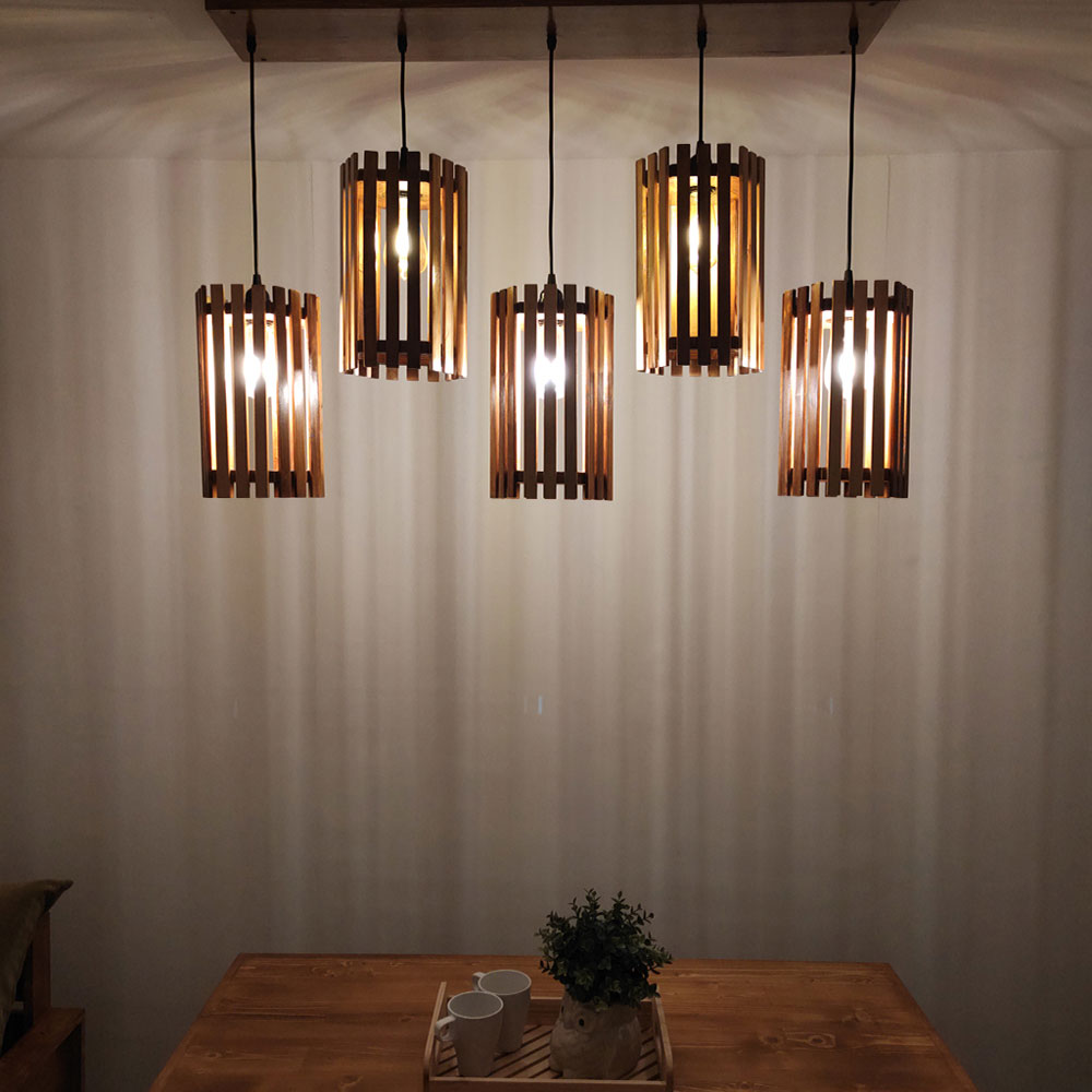 Hanging Light, Hanging Light with Dark & Light Brown Color, Hanging Light in Wood, Hanging Light for Home, Hanging Light for Living Room, Hanging Light - EL14031