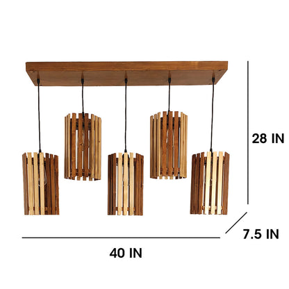 Hanging Light, Hanging Light with Dark & Light Brown Color, Hanging Light in Wood, Hanging Light for Home, Hanging Light for Living Room, Hanging Light - EL14031