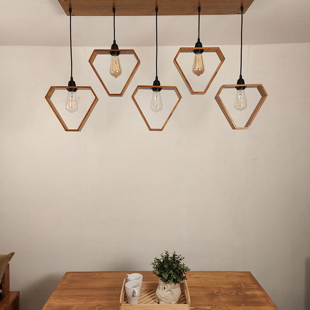 Hanging Light, Hanging Light with Dark & Light Brown Color, Hanging Light in Wood, Hanging Light for Home, Hanging Light for Living Room, Hanging Light - EL14032