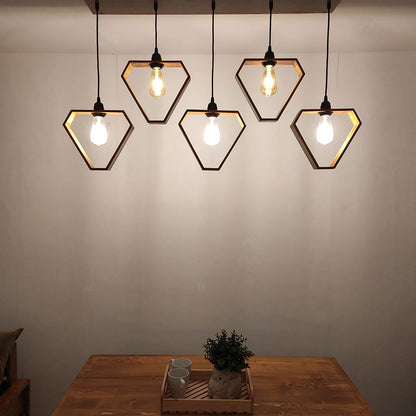 Hanging Light, Hanging Light with Dark & Light Brown Color, Hanging Light in Wood, Hanging Light for Home, Hanging Light for Living Room, Hanging Light - EL14032