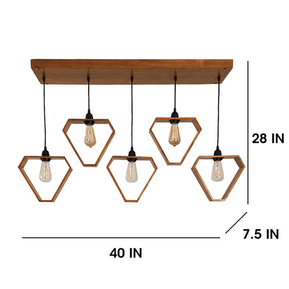 Hanging Light, Hanging Light with Dark & Light Brown Color, Hanging Light in Wood, Hanging Light for Home, Hanging Light for Living Room, Hanging Light - EL14032