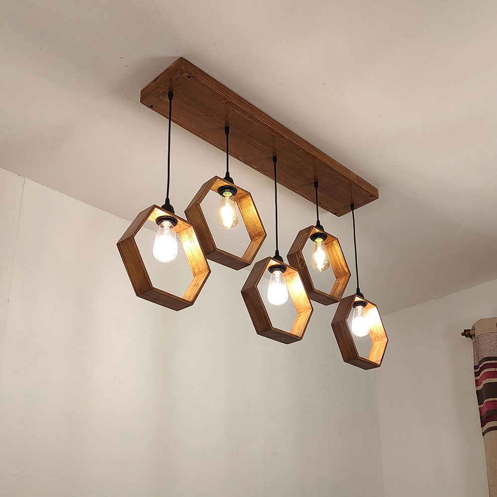 Hanging Light, Hanging Light with  Brown Color, Hanging Light in Wood, Hanging Light for Home, Hanging Light for Living Room, Hanging Light - EL14033