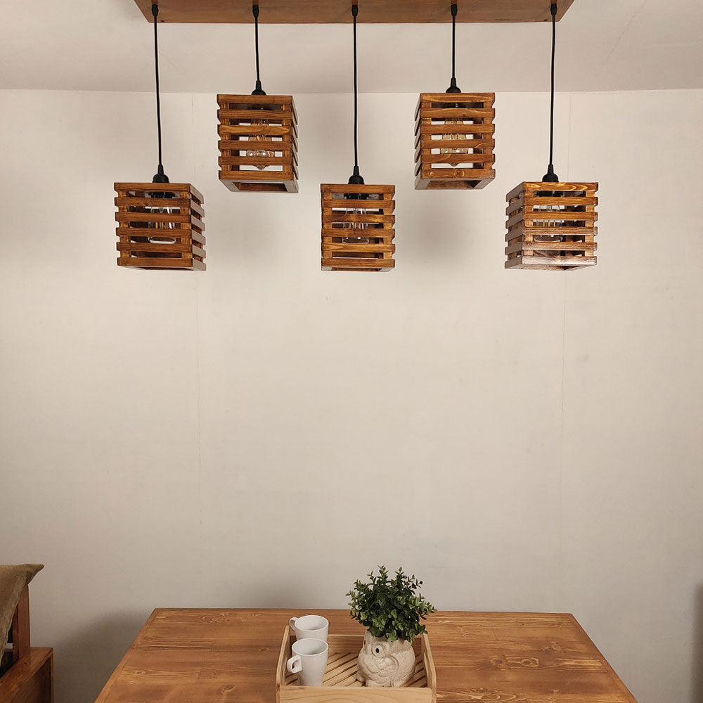 Hanging Light, Hanging Light with  Dark Brown Color, Hanging Light in Wood, Hanging Light for Home, Hanging Light for Living Room, Hanging Light - EL14034