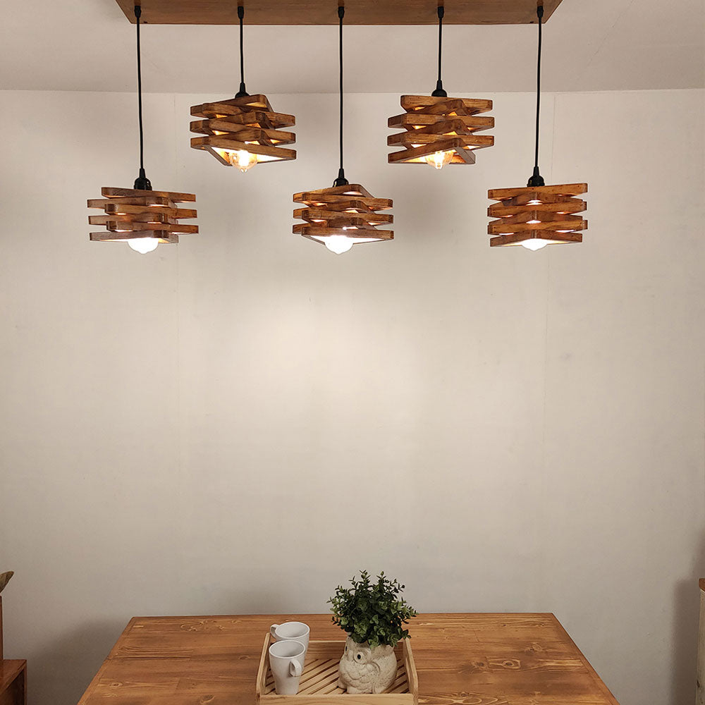 Hanging Light, Hanging Light with Brown Color, Hanging Light in Wood, Hanging Light for Home, Hanging Light for Living Room, Hanging Light - EL14036