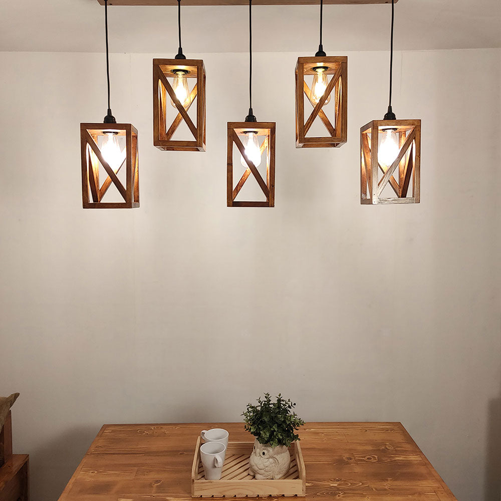 Hanging Light, Hanging Light with Brown Color, Hanging Light in Wood, Hanging Light for Home, Hanging Light for Living Room, Hanging Light - EL14037