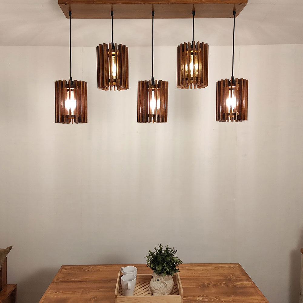 Hanging Light, Hanging Light with Dark Brown Color, Hanging Light in Wood, Hanging Light for Home, Hanging Light for Living Room, Hanging Light - EL14039