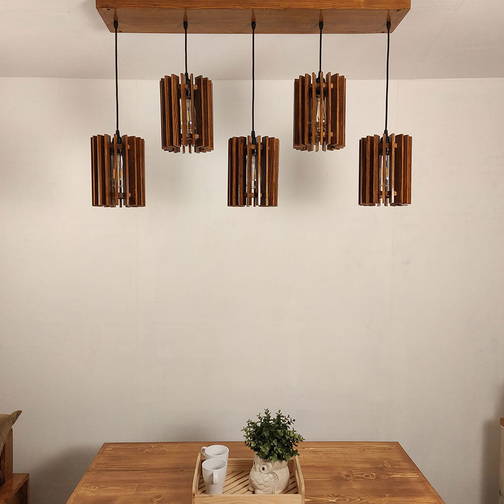 Hanging Light, Hanging Light with Dark Brown Color, Hanging Light in Wood, Hanging Light for Home, Hanging Light for Living Room, Hanging Light - EL14039