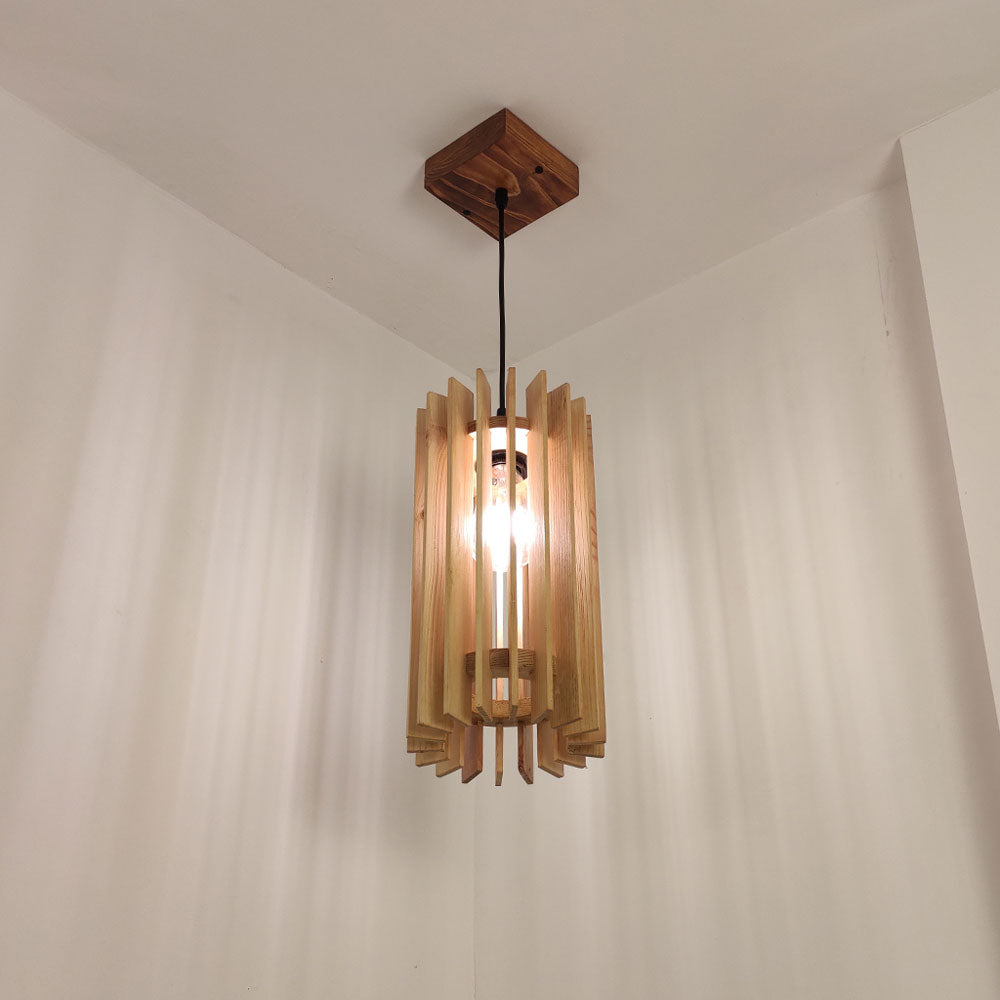 Hanging Light, Hanging Light with  Dark & Light Brown Color, Hanging Light in Wood, Hanging Light for Living & Dining Area, Hanging Light - EL14048