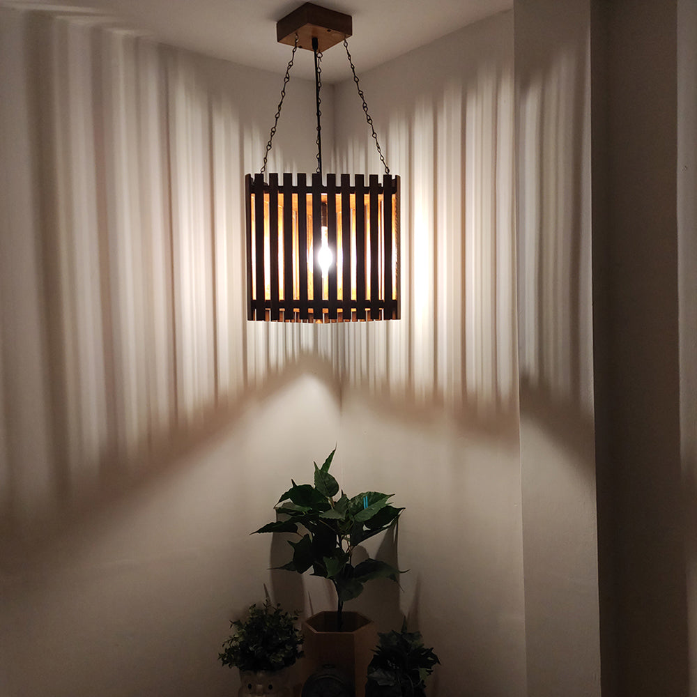 Hanging Light, Hanging Light with Dark Brown Color, Hanging Light in Wood, Hanging Light for Living & Dining Area, Hanging Light - EL14051