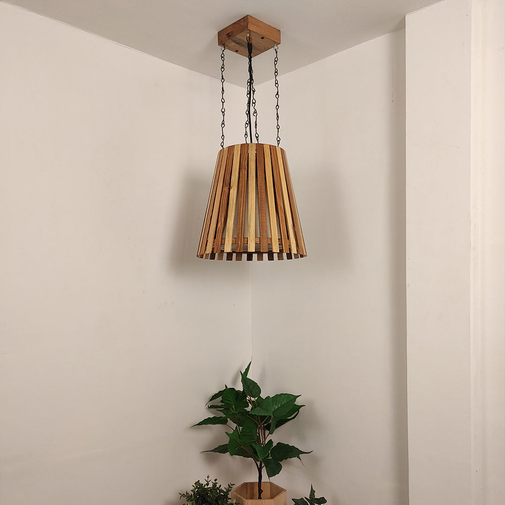 Hanging Light, Hanging Light with Light & Dark Brown Color, Hanging Light in Wood, Hanging Light for Living & Dining Area, Hanging Light - EL14052