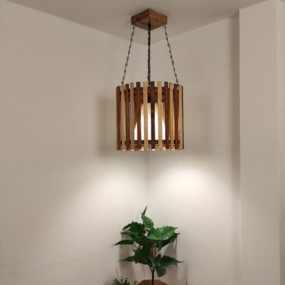 Hanging Light, Hanging Light with Light & Dark Brown Color, Hanging Light in Wood, Hanging Light for Living & Dining Area, Hanging Light - EL14054