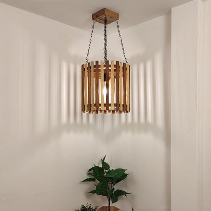 Hanging Light, Hanging Light with Light & Dark Brown Color, Hanging Light in Wood, Hanging Light for Living & Dining Area, Hanging Light - EL14054