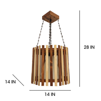 Hanging Light, Hanging Light with Light & Dark Brown Color, Hanging Light in Wood, Hanging Light for Living & Dining Area, Hanging Light - EL14054