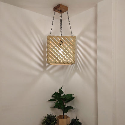 Hanging Light, Hanging Light with Light & Dark Brown Color, Hanging Light in Wood, Hanging Light for Living & Dining Area, Hanging Light - EL14055