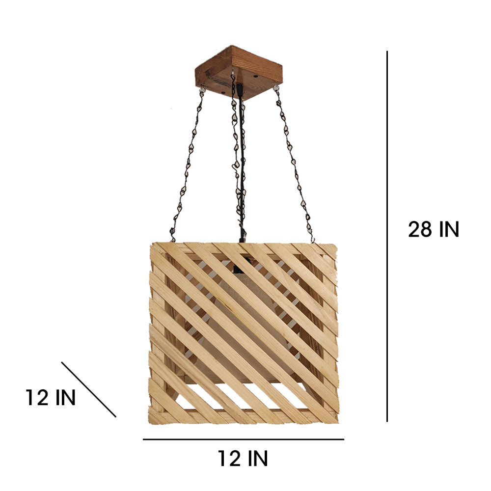 Hanging Light, Hanging Light with Light & Dark Brown Color, Hanging Light in Wood, Hanging Light for Living & Dining Area, Hanging Light - EL14055