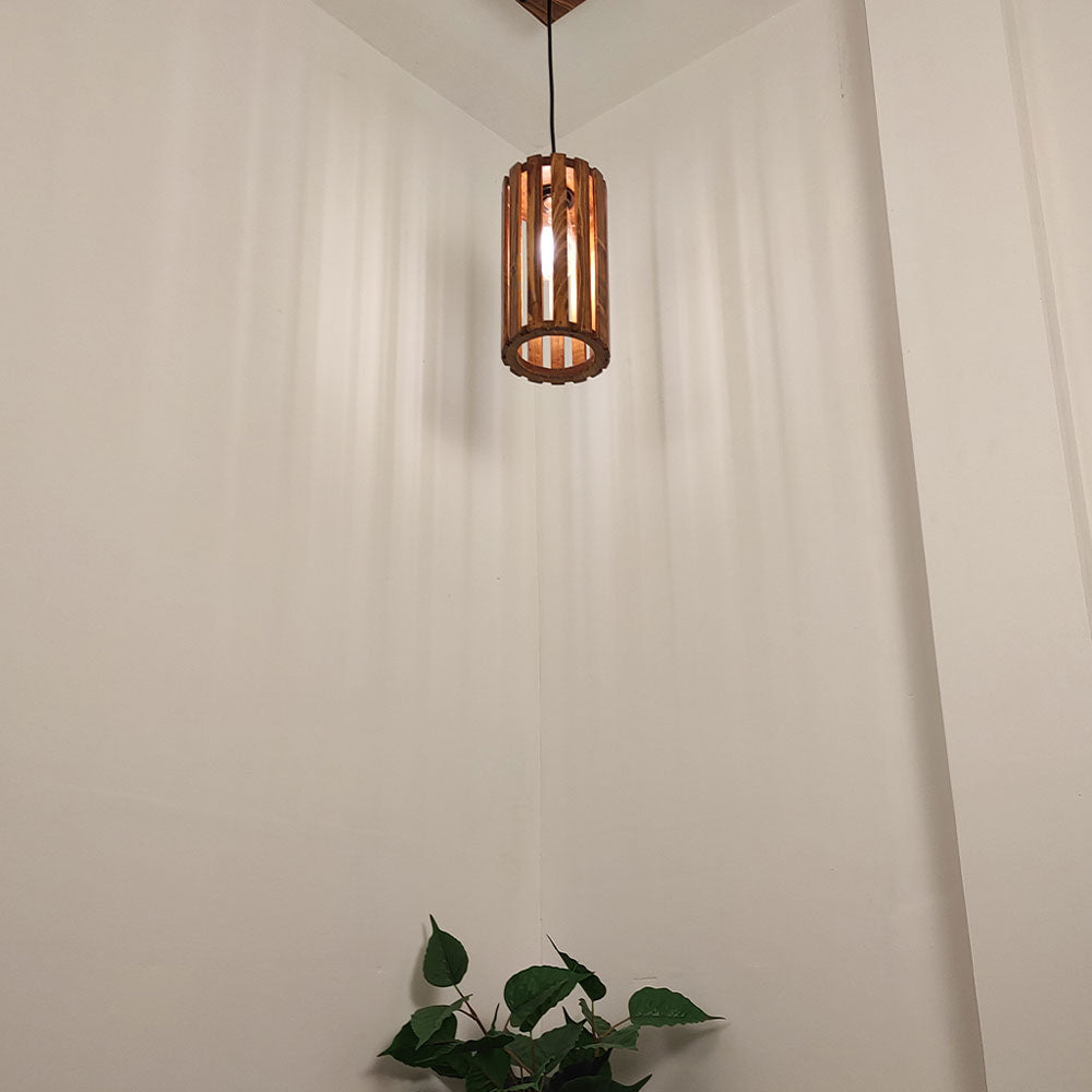 Hanging Light, Hanging Light with Dark Brown Color, Hanging Light in Wood, Hanging Light for Living & Dining Area, Hanging Light - EL14056