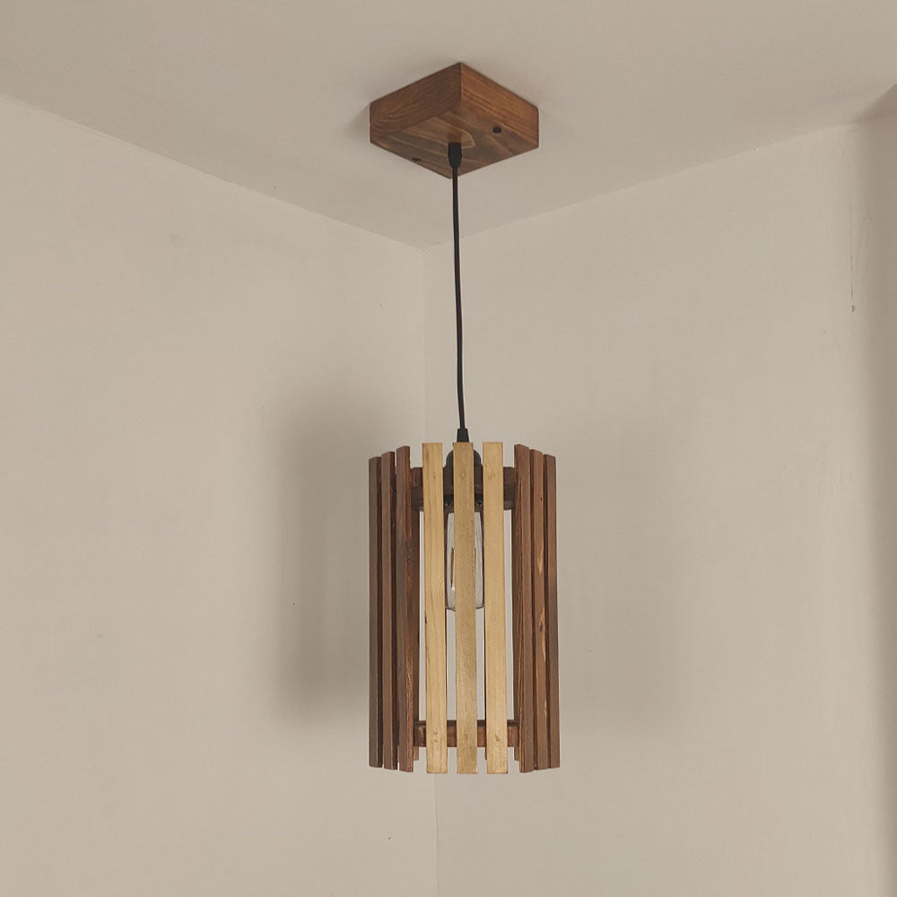 Hanging Light, Hanging Light with Light & Dark Brown Color, Hanging Light in Wood, Hanging Light for Living & Dining Area, Hanging Light - EL14057