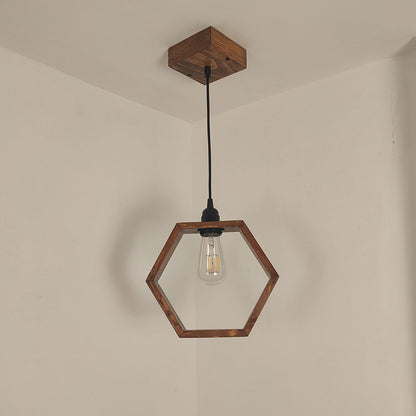 Hanging Light, Hanging Light with Dark Brown Color, Hanging Light in Wood, Hanging Light for Living & Dining Area, Hanging Light - EL14060