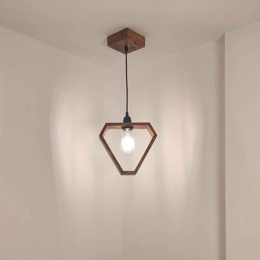 Hanging Light, Hanging Light with Dark Brown Color, Hanging Light in Wood, Hanging Light for Living & Dining Area, Hanging Light - EL14061