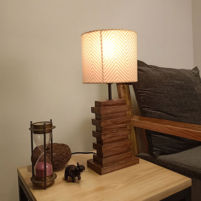 Table Lamp, Table Lamp with Dark Brown & Yellow Color, Table Lamp in Wood, Table Lamp for Living & Bedroom Area, Table Lamp - EL14067