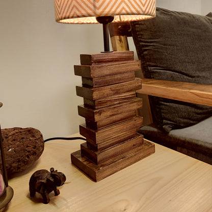 Table Lamp, Table Lamp with Dark Brown & Yellow Color, Table Lamp in Wood, Table Lamp for Living & Bedroom Area, Table Lamp - EL14067