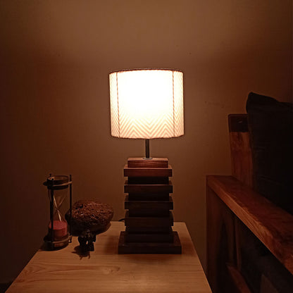 Table Lamp, Table Lamp with Dark Brown & Yellow Color, Table Lamp in Wood, Table Lamp for Living & Bedroom Area, Table Lamp - EL14067