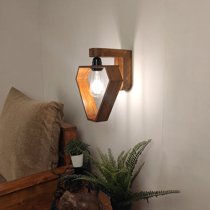 Wall Light, Wall Lamp with Light Brown Color, Wall Lamp in Wood, Wall Lamp for Living & Bedroom Area, Wall Lamp - EL14085