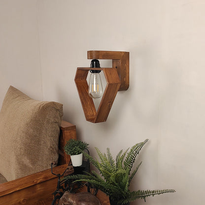 Wall Light, Wall Lamp with Light Brown Color, Wall Lamp in Wood, Wall Lamp for Living & Bedroom Area, Wall Lamp - EL14085