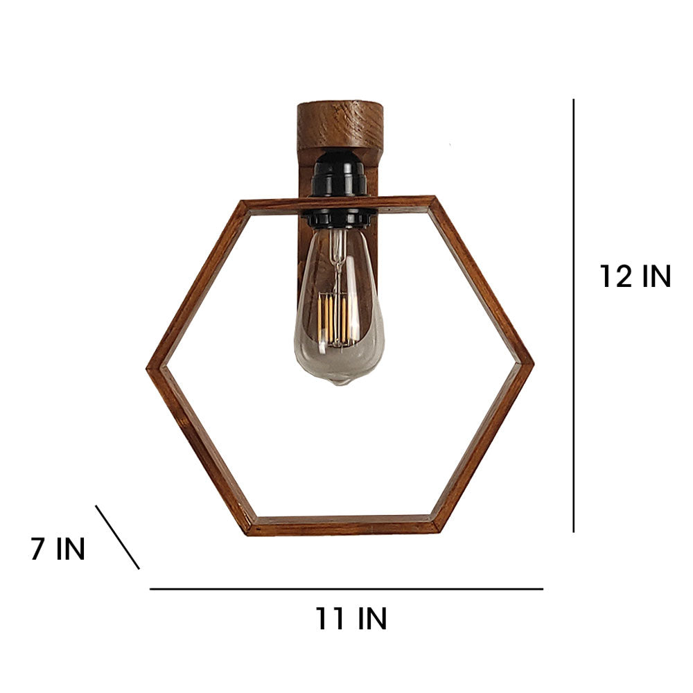 Wall Light, Wall Lamp with Light Brown Color, Wall Lamp in Wood, Wall Lamp for Living & Bedroom Area, Wall Lamp - EL14086