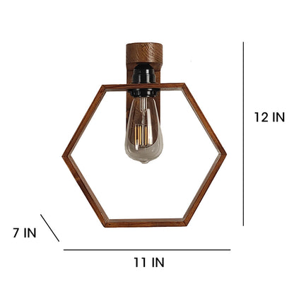 Wall Light, Wall Lamp with Light Brown Color, Wall Lamp in Wood, Wall Lamp for Living & Bedroom Area, Wall Lamp - EL14086