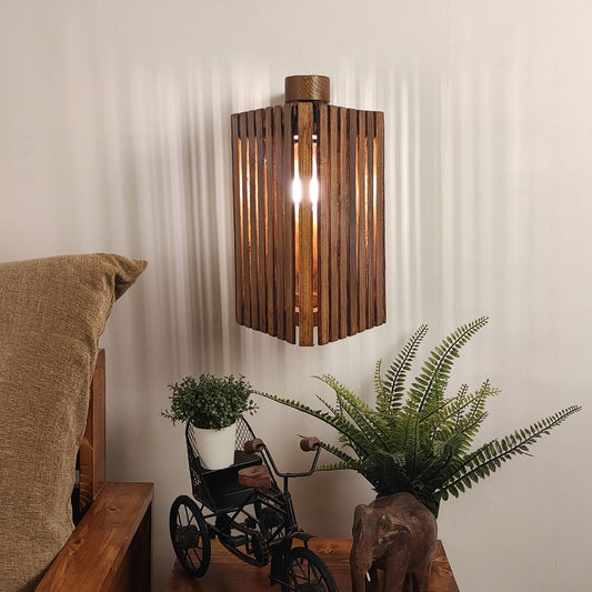 Wall Light, Wall Lamp with Light Brown Color, Wall Lamp in Wood, Wall Lamp for Living & Bedroom Area, Wall Lamp - EL14087