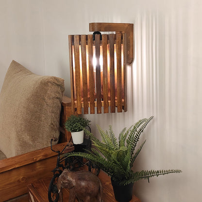 Wall Light, Wall Lamp with Light Brown Color, Wall Lamp in Wood, Wall Lamp for Living & Bedroom Area, Wall Lamp - EL14087