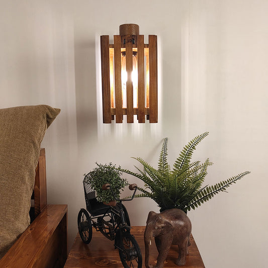 Wall Light, Wall Lamp with Light Brown Color, Wall Lamp in Wood, Wall Lamp for Living & Bedroom Area, Wall Lamp - EL14092